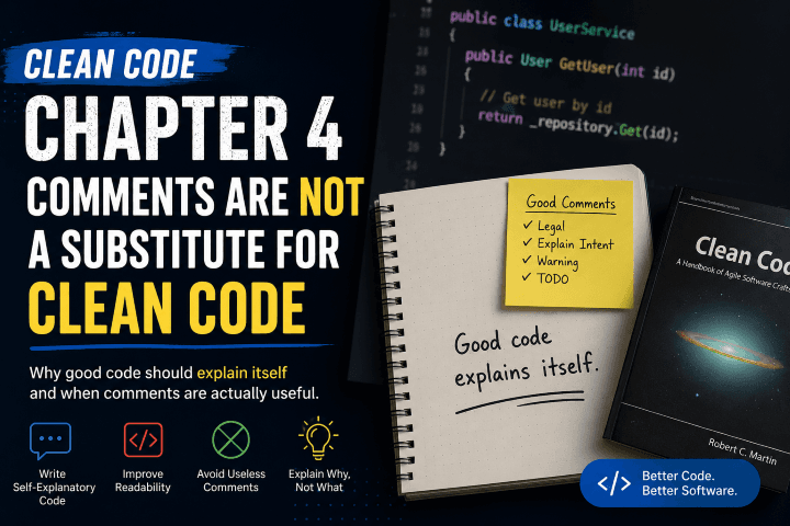 Clean Code Chapter 4: Comments Are Not a Substitute for Clean Code